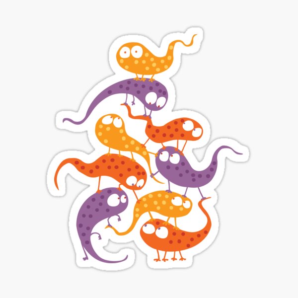 Dotted gekko pile Sticker