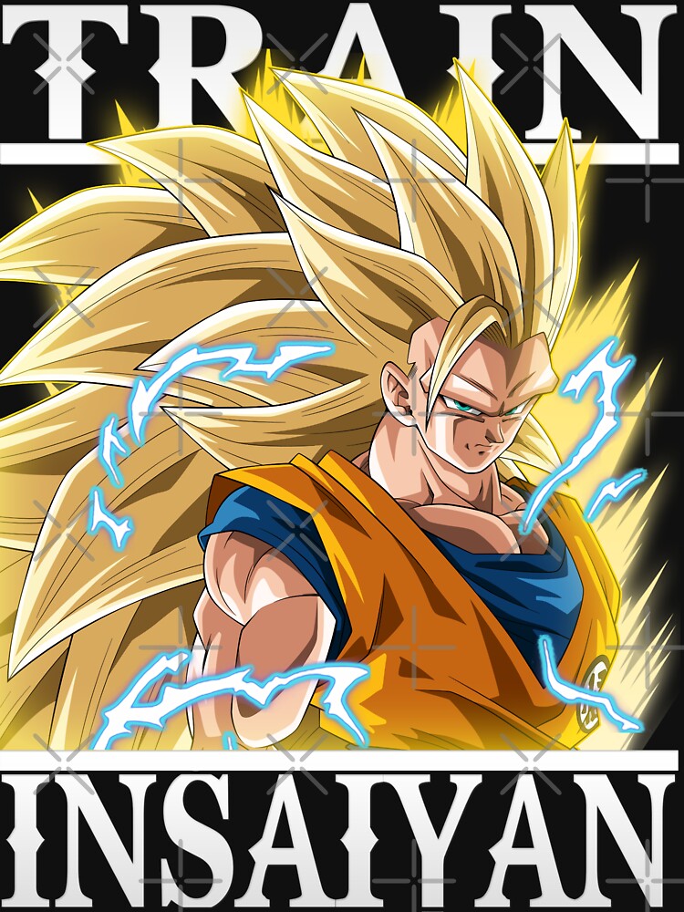 Train Insaiyan Super Saiyan 3 Goku DB/DBZ/DBGT/DBS  Active T-Shirt for  Sale by Wicked Designs