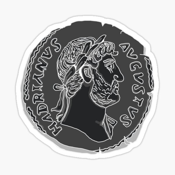 “Hadrian Roman silver coin, Inverted” Sticker for Sale by burntwolf27
