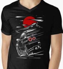 Camiseta para hombre de cuello en v Nissan Skyline GTR 34 | Haruna