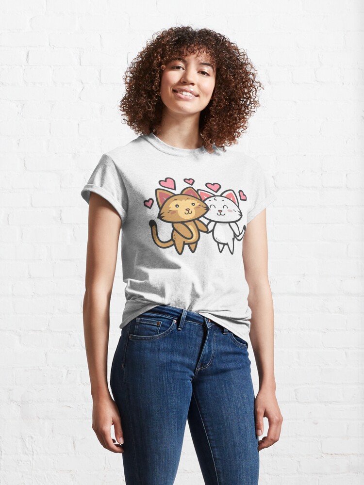 Disover Milk and Mocha Cats Holding Hands Classic T-Shirt