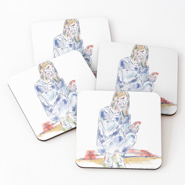 Item preview, Girl drinking coffee designed and sold by itsmaddiesart.