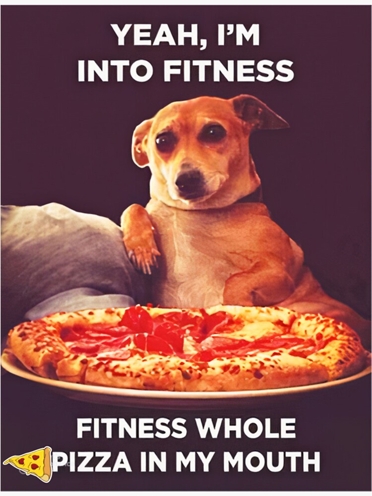 "Dog Eating A Pizza meme my dog ate a pizza slice funny " Sticker for