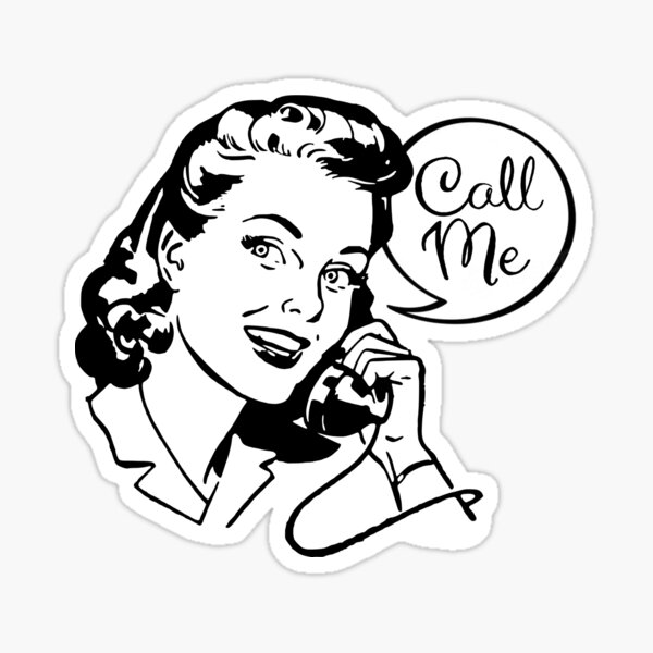 Call Me - 1940s Woman on Telephone Sticker