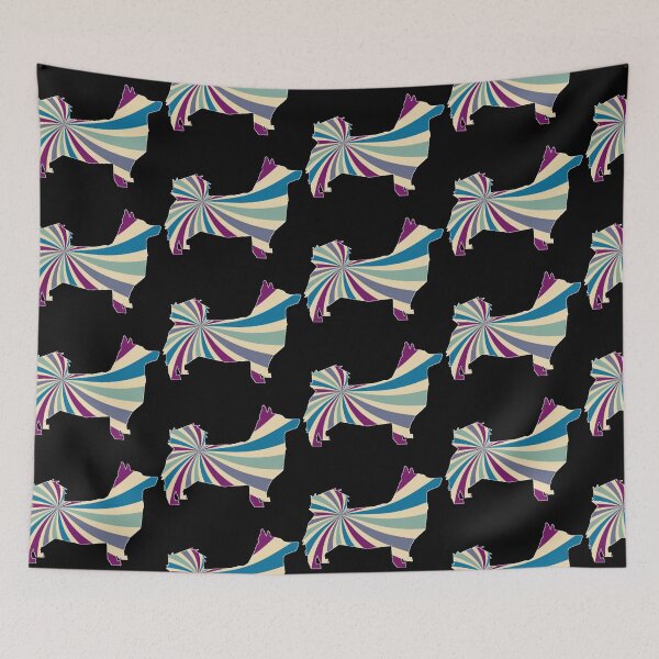 Item preview, Retro Vallhund with curled spitz tail facing right designed and sold by ODINDISA.