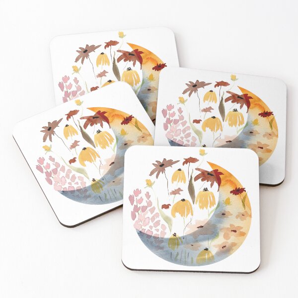 Item preview, Crescent Moon, Watercolor Flower Moon designed and sold by ArticraftShop.