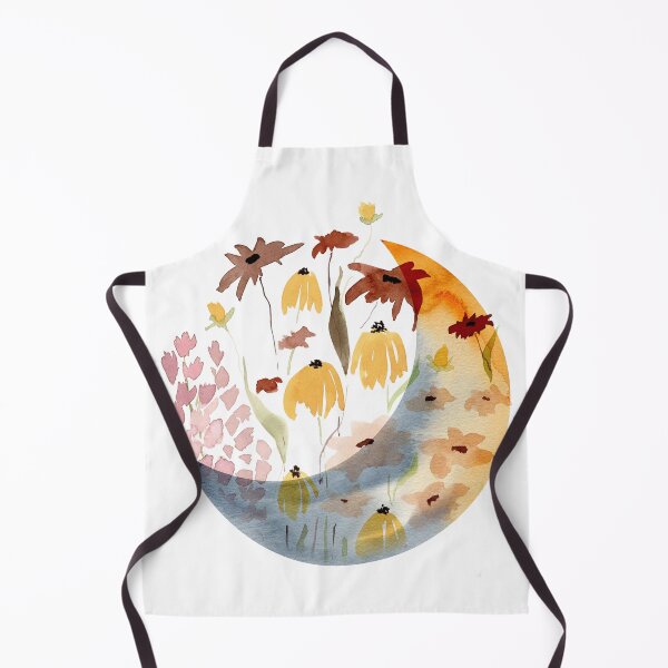 Artikelvorschau, Halbmond, Aquarell Blumenmond entworfen und verkauft von ArticraftShop.