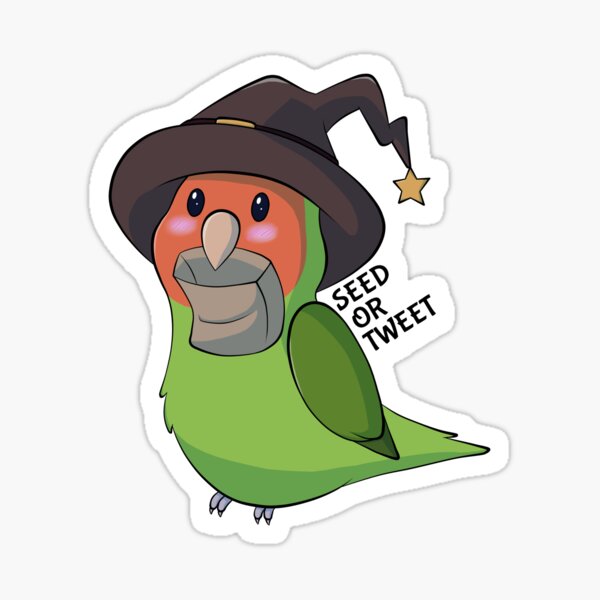 Seed or tweet halloween peach faced lovebird Sticker