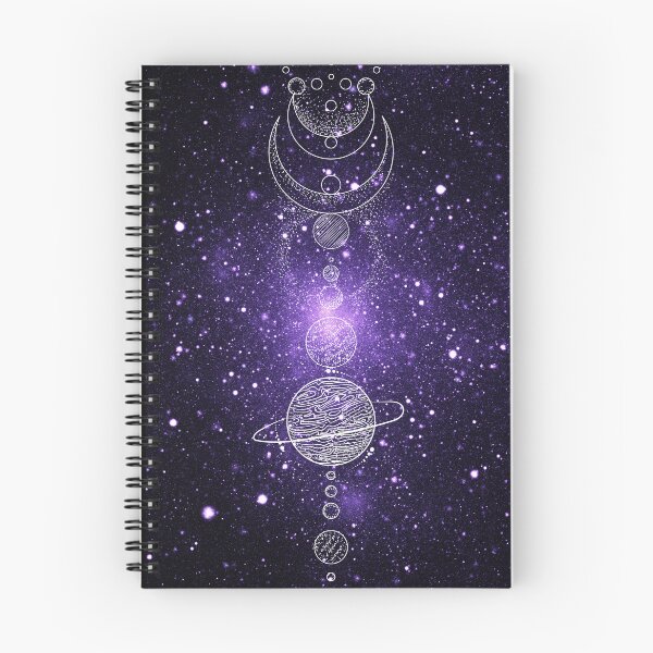 Item preview, Blue Purple Galaxy Planets Alignment Moon Phases Stars: designed and sold by LifeAndWonder.