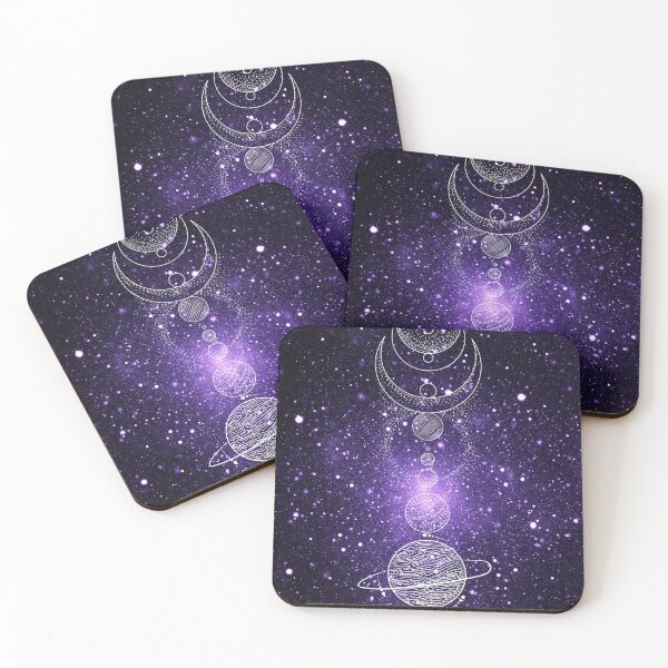 Item preview, Blue Purple Galaxy Planets Alignment Moon Phases Stars: designed and sold by LifeAndWonder.