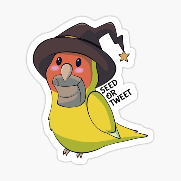 Seed or tweet halloween peach faced lutino mutation lovebird Sticker