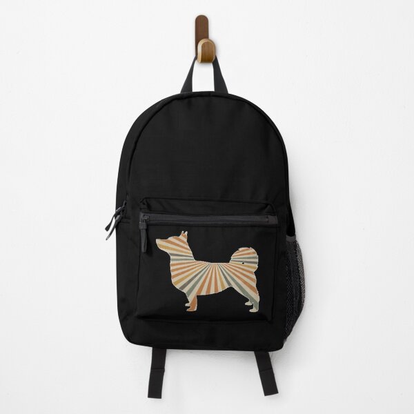 Item preview, Retro starburst Vallhund with curled spitz tail facing left designed and sold by ODINDISA.