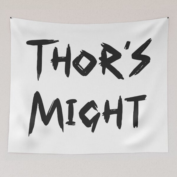 Item preview, Cool Thor s Might Quote in Cool Brush Font Black Color | Cool Thor's Might Quote in Cool Brush Font Black Color | Cool Thors Might Quote in Cool Brush Font Black Color designed and sold by RiciPaneto.