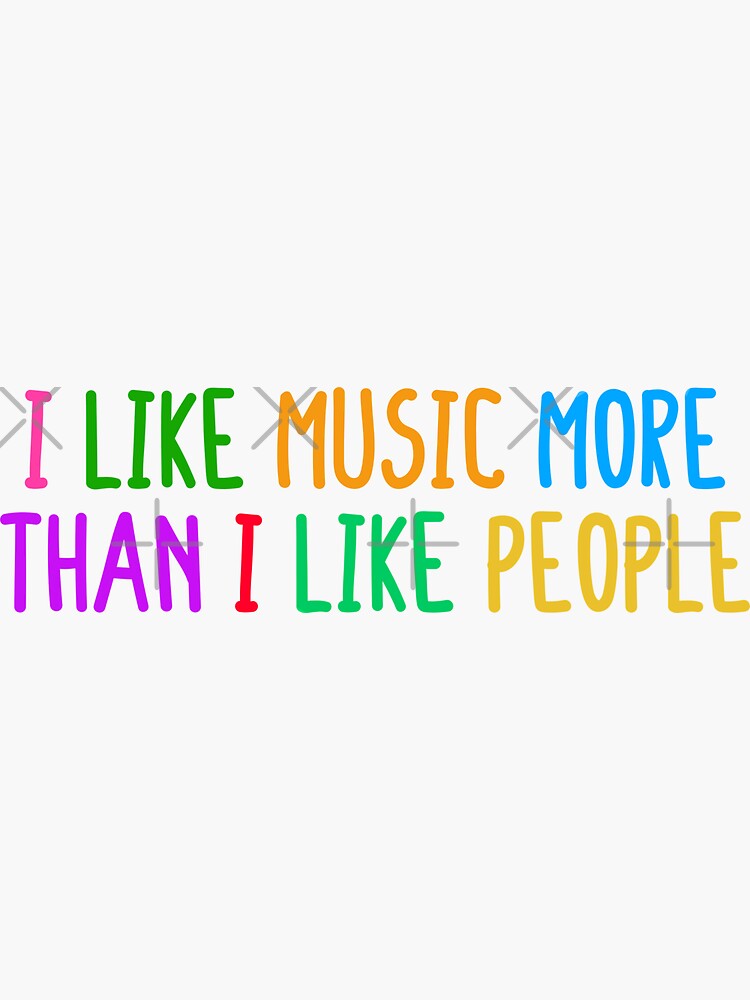 T-shirt Unisexe Fruit Of The Loom I Like Music More Than People, Gris, Taille S