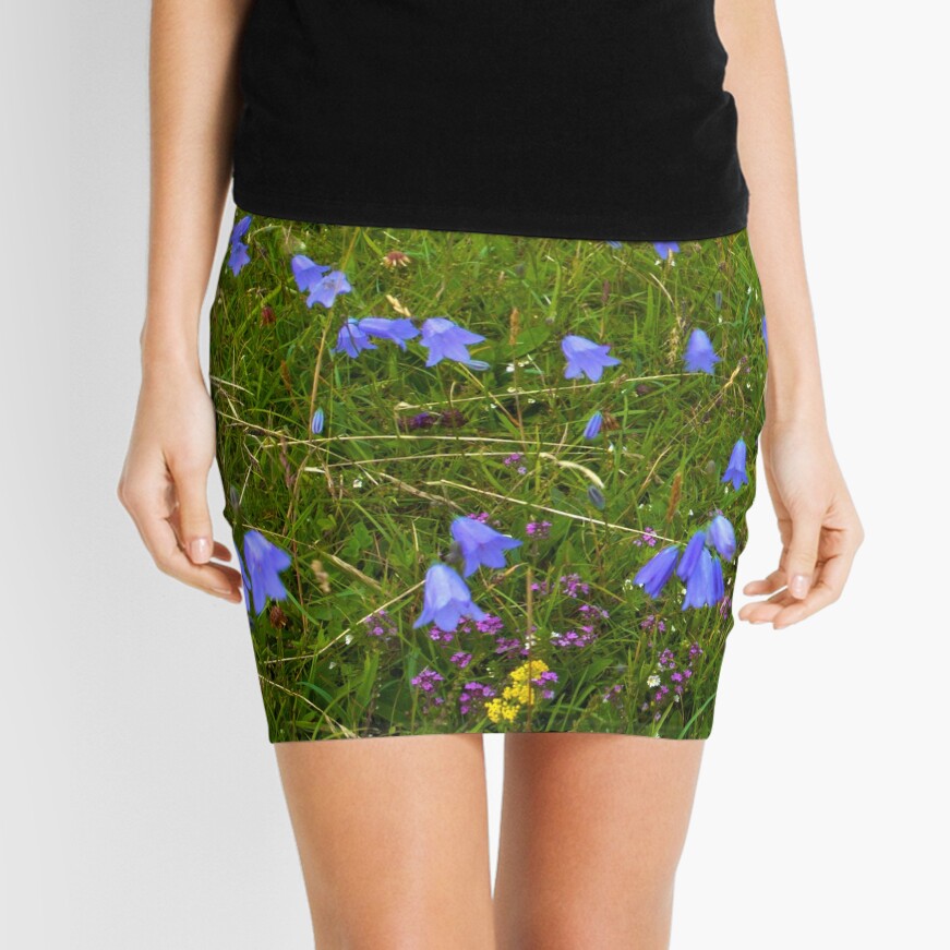 A sea of Harebells, Rossbeg, Co Donegal Mini Skirt