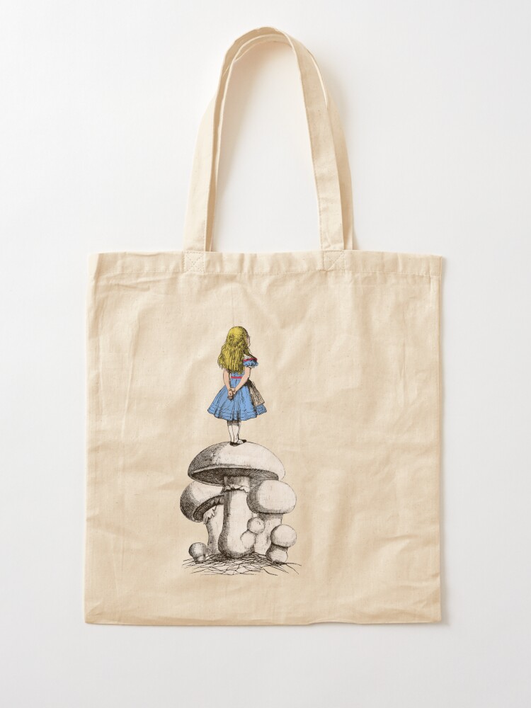 Funny Alice in Wonderland We're All Mad Here Tote Bag by Madame