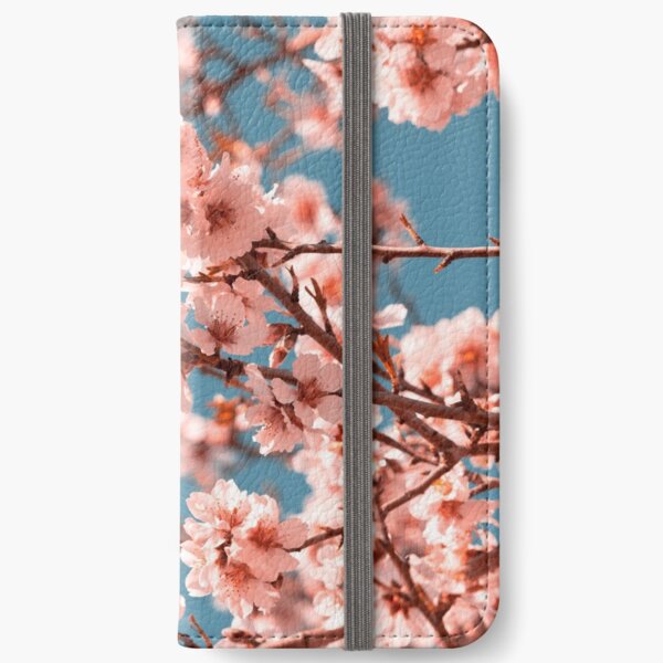 Pink Flowers Blooming Peach Tree at Spring iPhone Wallet