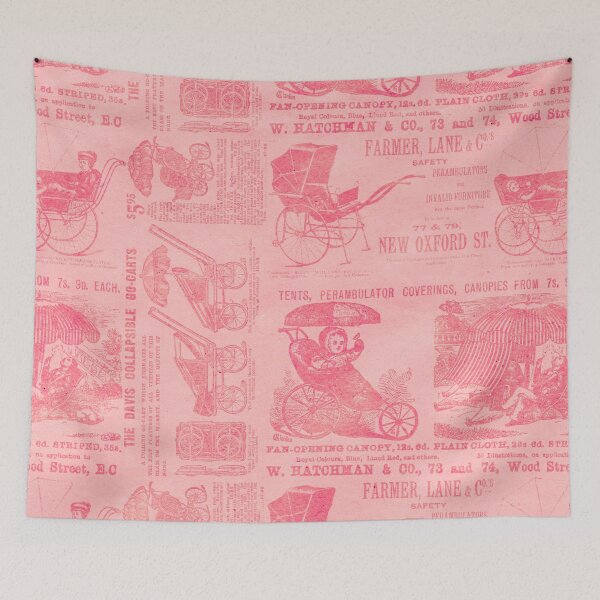 Item preview, Victorian Inspired Newsprint - Salmon designed and sold by TotallyRetroArt.
