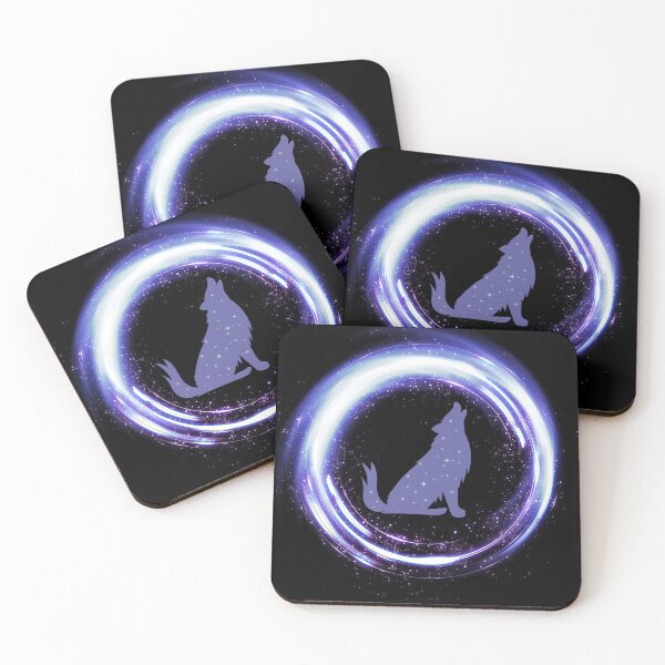Item preview, Purple Blue Wolf Design on Black designed and sold by CreativNode.