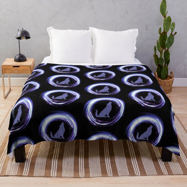 Item preview, Purple Blue Wolf Design on Black designed and sold by CreativNode.