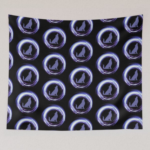 Item preview, Purple Blue Wolf Design on Black designed and sold by CreativNode.