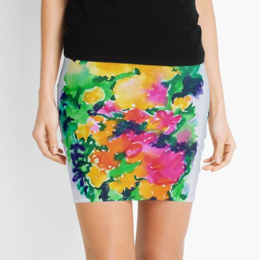 Impressionist Bouquet Mini Skirt
