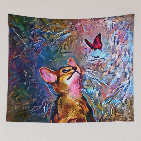 Item preview, Abyssinian Kitten and Butterfly designed and sold by DiscoGypsyFish.