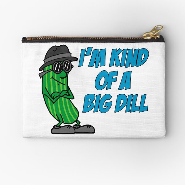 "I'm Kind Of A Big Dill Cartoon Pickle" Zipper Pouch by jaycartoonist