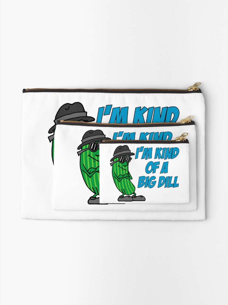 "I'm Kind Of A Big Dill Cartoon Pickle" Zipper Pouch by jaycartoonist