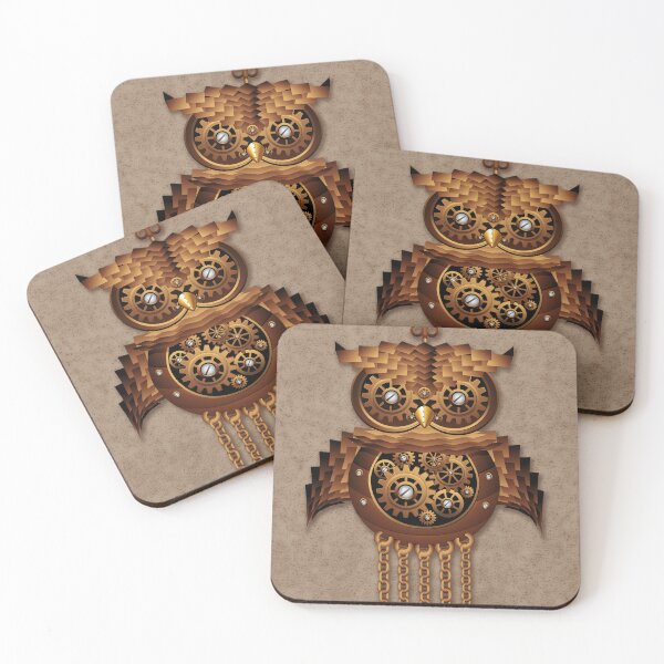 Item preview, Owl Steampunk Vintage Retro Style Machine designed and sold by BluedarkArt.