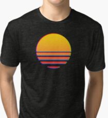 Outrun Retro Sun Tri-blend T-Shirt