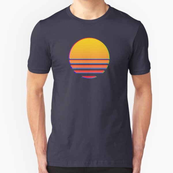 Outrun Retro Sun Slim Fit T-Shirt