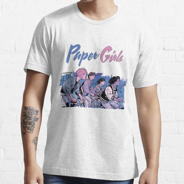 "Paper Girls | Erin Mac KJ Tiffany | retro vintage 80s T-shirt girl" T