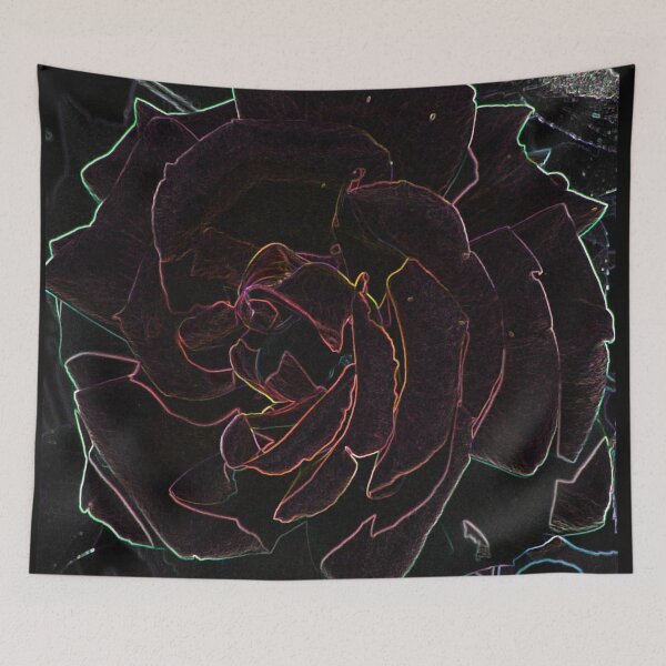 Item preview, Large Rose Black And Neon Effect designed and sold by WildandDivine.