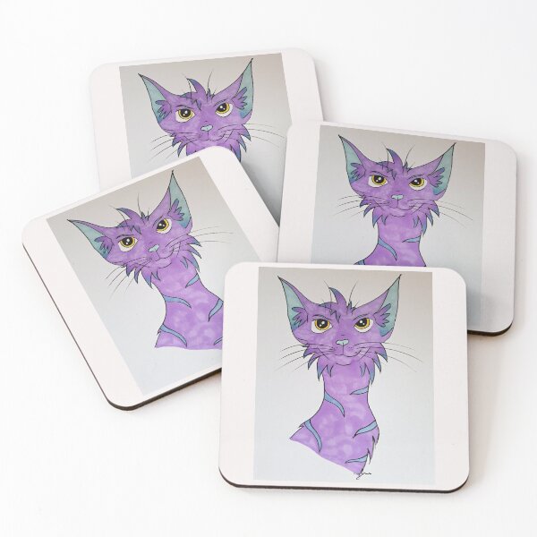 Item preview, Purple Blue Cat designed and sold by Applefrost.