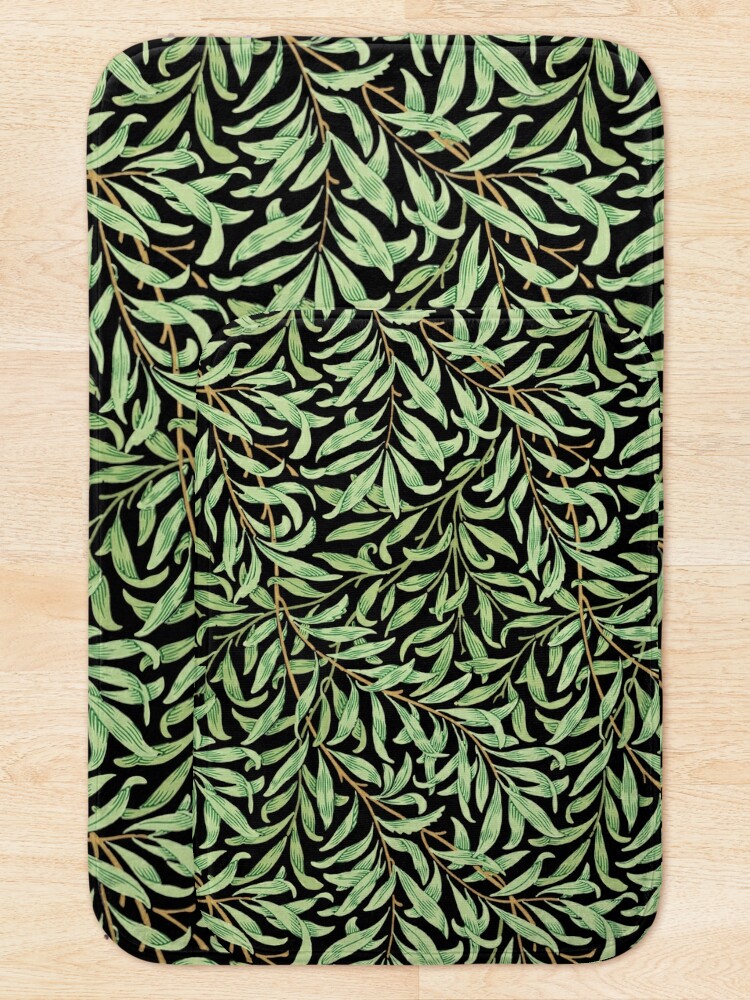 Alternate view of William Morris's Willow Bough wallpaper pattern design Bath Mat