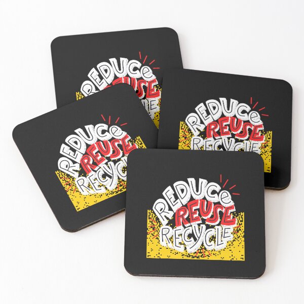 Item preview, Reduce Reuse Recycle -  Black and Red Typography designed and sold by SBWorld.