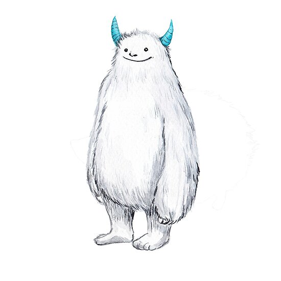 "Cute watercolor yeti " Poster by SolomatinaY | Redbubble