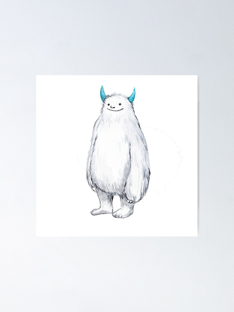 Cute Yeti Kid Cartoon - Cute Yeti Kid Cartoon - Posters and Art Prints