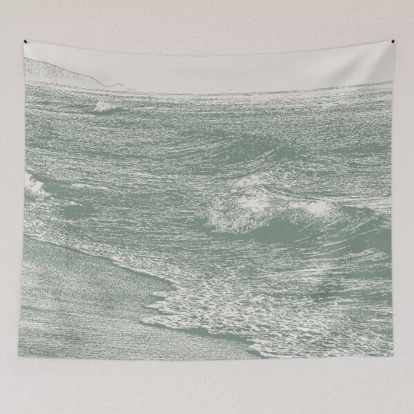 Item preview, Beach in Sage Green designed and sold by ArticraftShop.