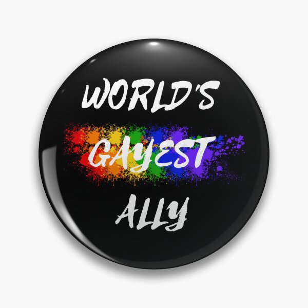 Item preview, World's Gayest Ally Color Splash LGBT Ally Joke In Black designed and sold by LuckyKermit.