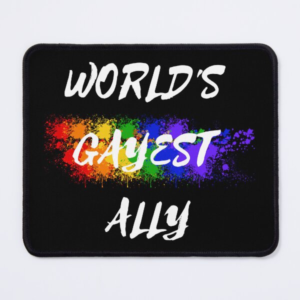 Item preview, World's Gayest Ally Color Splash LGBT Ally Joke In Black designed and sold by LuckyKermit.