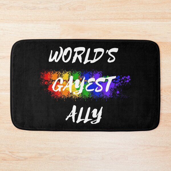 Item preview, World's Gayest Ally Color Splash LGBT Ally Joke In Black designed and sold by LuckyKermit.