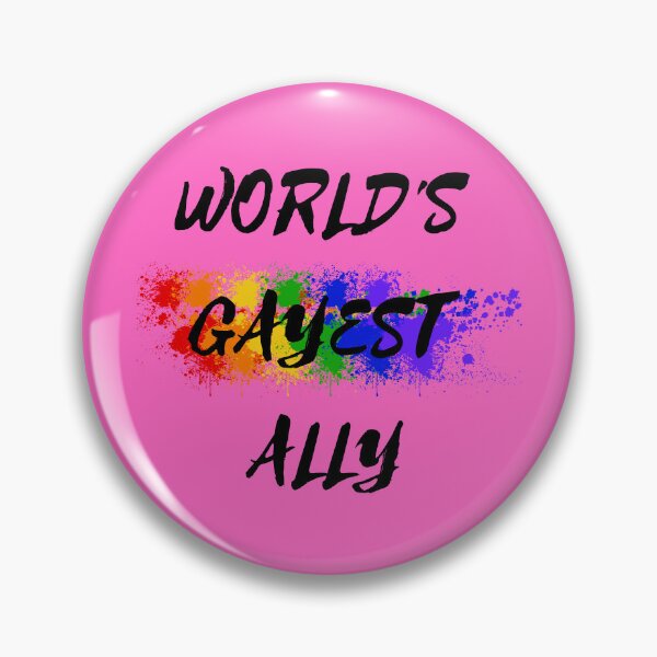 Item preview, World's Gayest Ally Color Splash LGBT Ally Joke In Pink designed and sold by LuckyKermit.