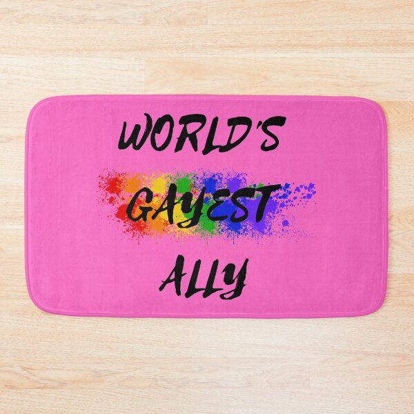 Item preview, World's Gayest Ally Color Splash LGBT Ally Joke In Pink designed and sold by LuckyKermit.
