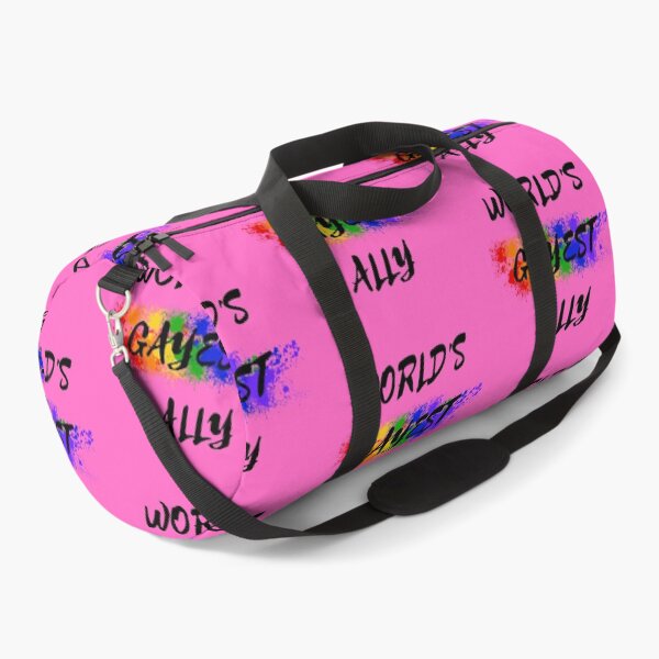 Item preview, World's Gayest Ally Color Splash LGBT Ally Joke In Pink designed and sold by LuckyKermit.