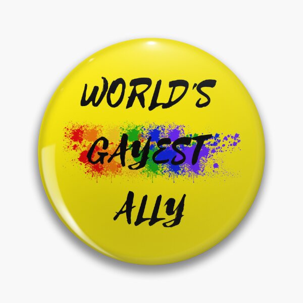 Item preview, World's Gayest Ally Color Splash LGBT Ally Joke In Yellow designed and sold by LuckyKermit.