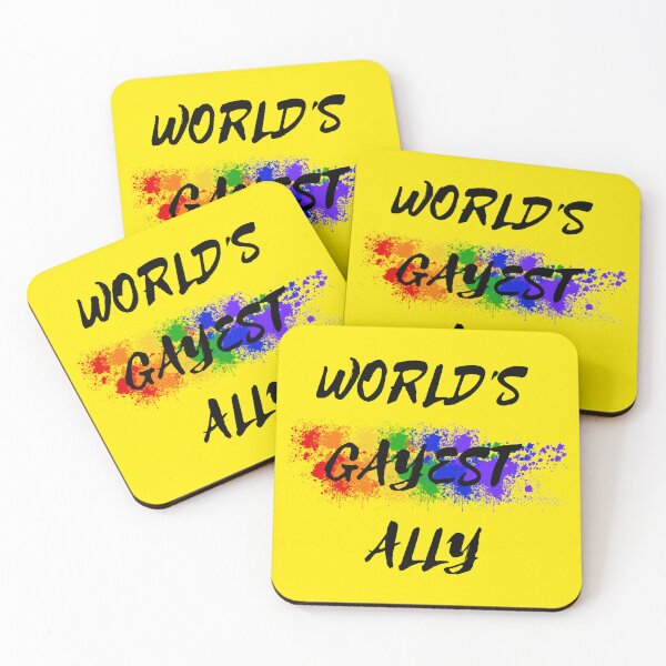 Item preview, World's Gayest Ally Color Splash LGBT Ally Joke In Yellow designed and sold by LuckyKermit.