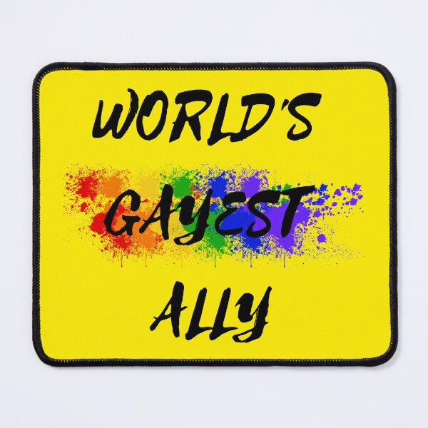 Item preview, World's Gayest Ally Color Splash LGBT Ally Joke In Yellow designed and sold by LuckyKermit.