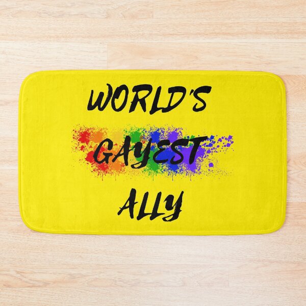 Item preview, World's Gayest Ally Color Splash LGBT Ally Joke In Yellow designed and sold by LuckyKermit.